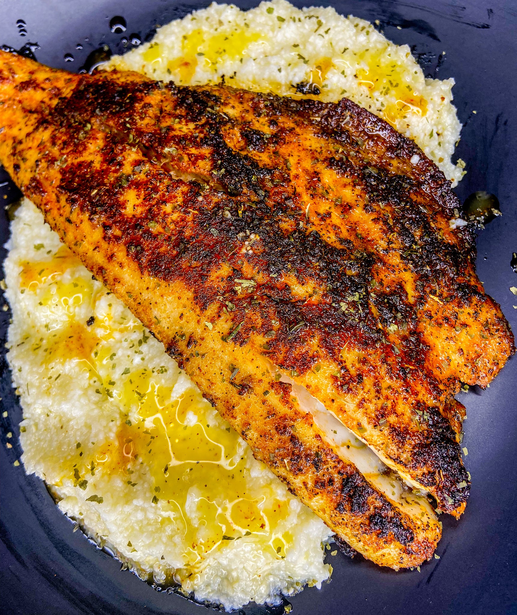 Blackened Fish & Buttered Grits Recipe
